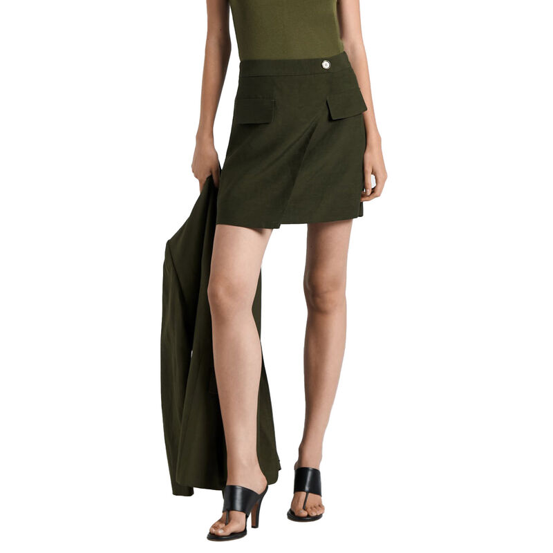 Cue Viscose Blend Wrap Mini Skirt image number 0